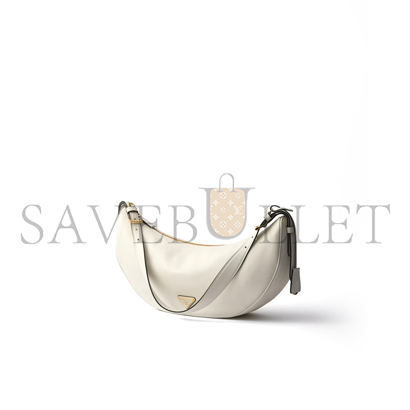 Pra*a demi-lune large leather shoulder bag 1bc255 (42*19.5*8.5cm)